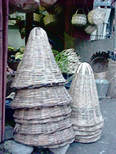 Conical baskets made of cane