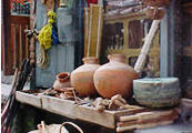 Earthen Pots in a pottery shop - Kullu valley